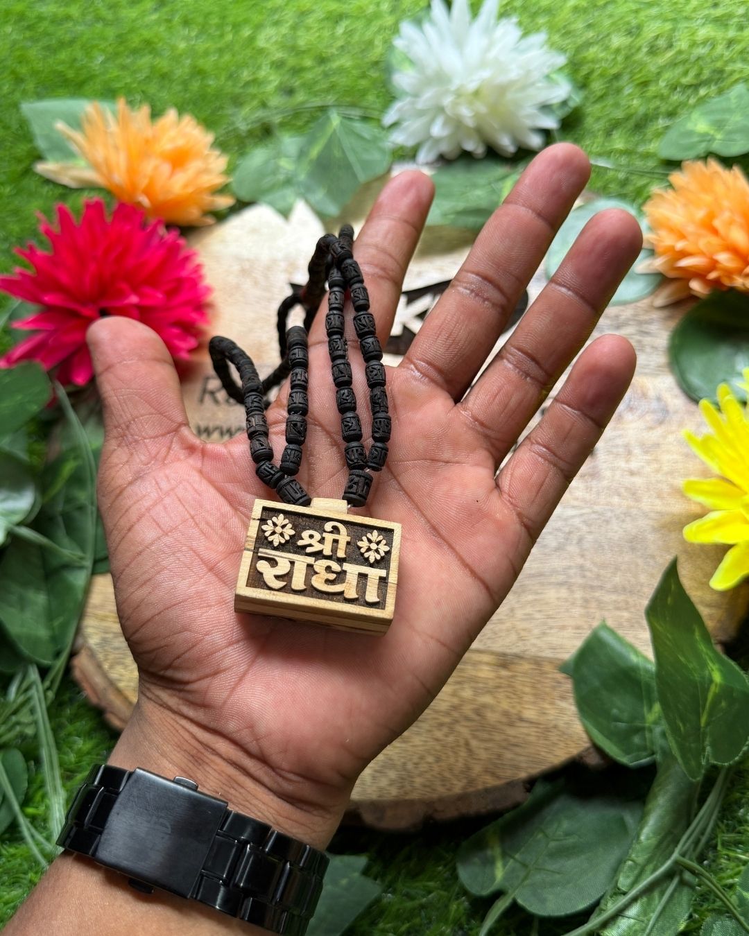 Radha Bhaktmal 2 layer dark brown beads - Original Brown beads Bhaktmal