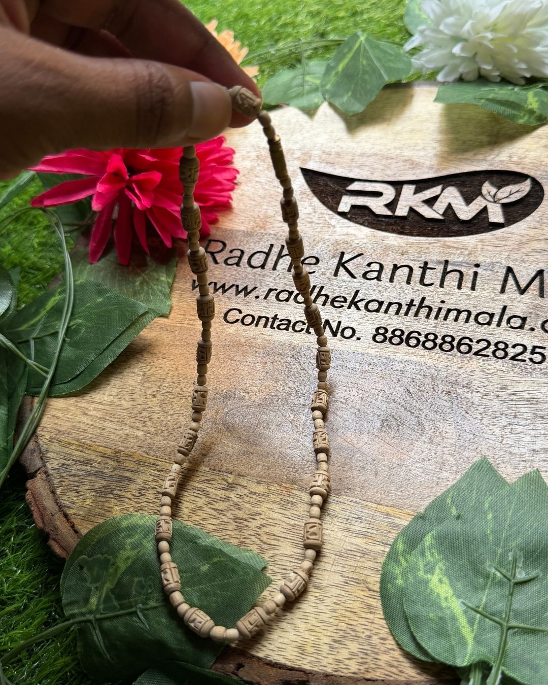 1 round radha beads tulsi mala - Premium Tulsi mala for comfortable everyday wear