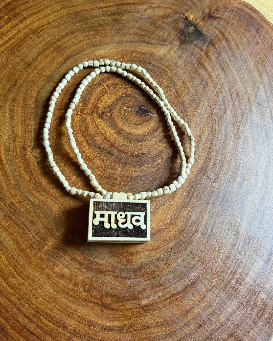 Madhav Bhaktmal Tulsi Mala crafted with Original Natural Tulsi Beads
