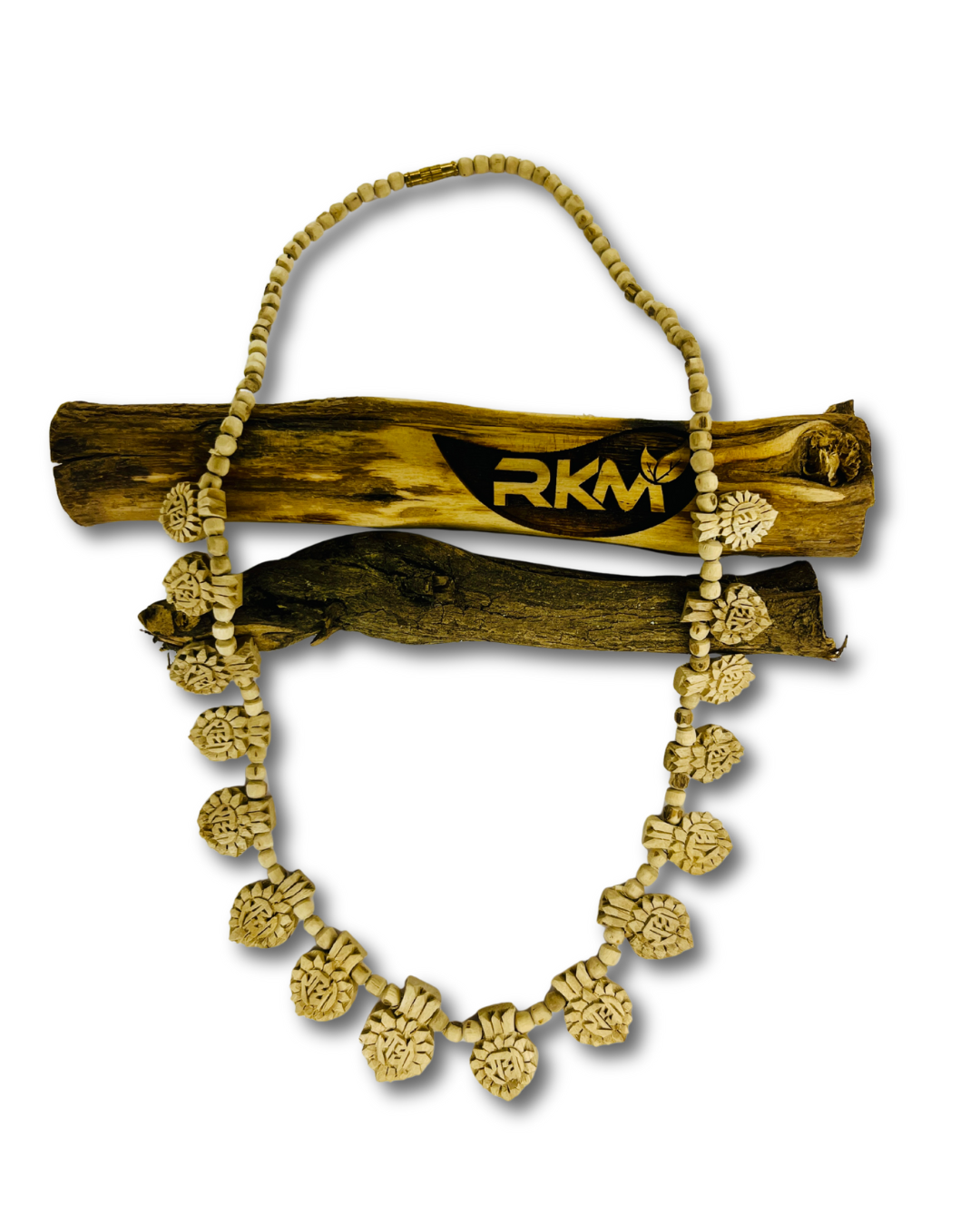 devotee wearing hand made 16 patta tulsi mala vaishnav kanthi mala