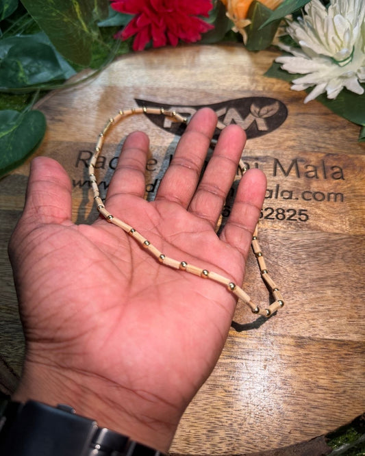 pure 1 round tulsi kanthi mala with golden beads - Premium Tulsi Kanthi for devotees