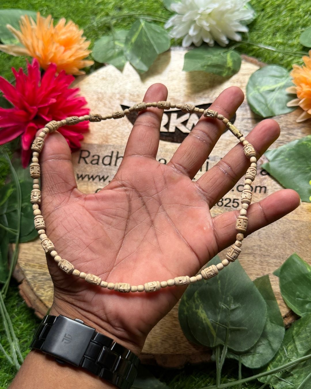 1 round radha beads tulsi mala - Original Tulsi mala for comfortable daily wear