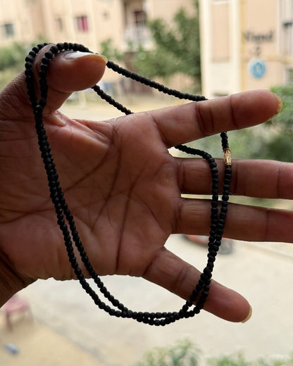 2 Round Black Tulsi Mala with round black Tulsi beads suitable for daily devotional wear