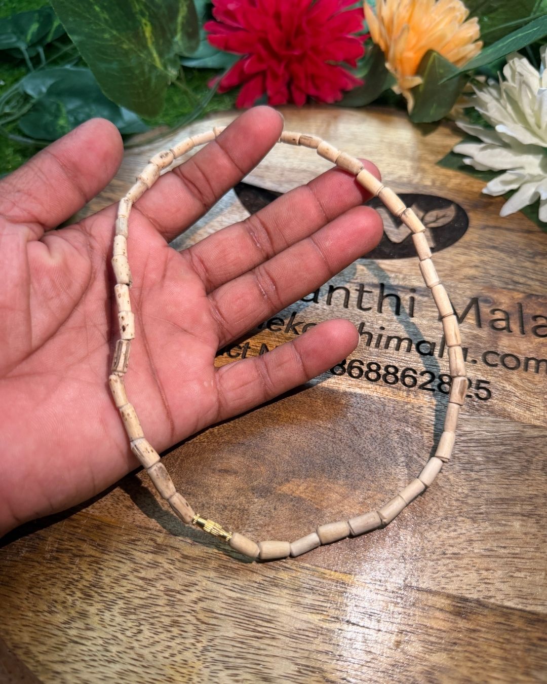 Original 1 Round Chara Tulsi Mala - Traditional Vaishnav Tulsi Beads for Spiritual Wear