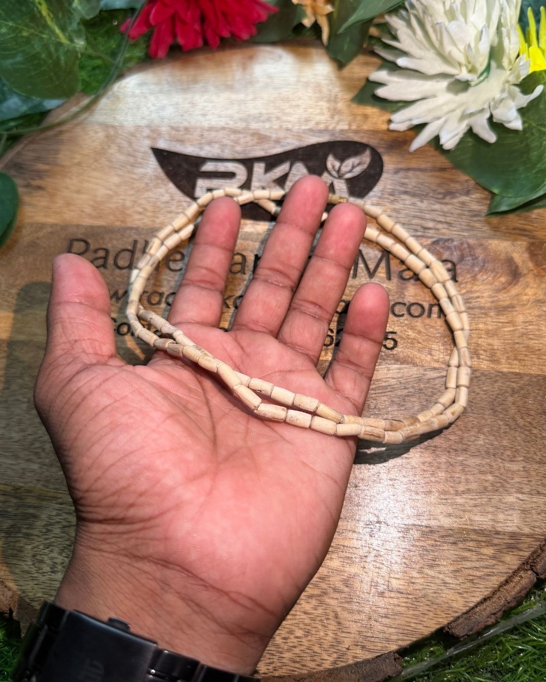 Original 2 Round Chara Tulsi Mala - Sacred Vaishnav Kanthi for Daily Wear