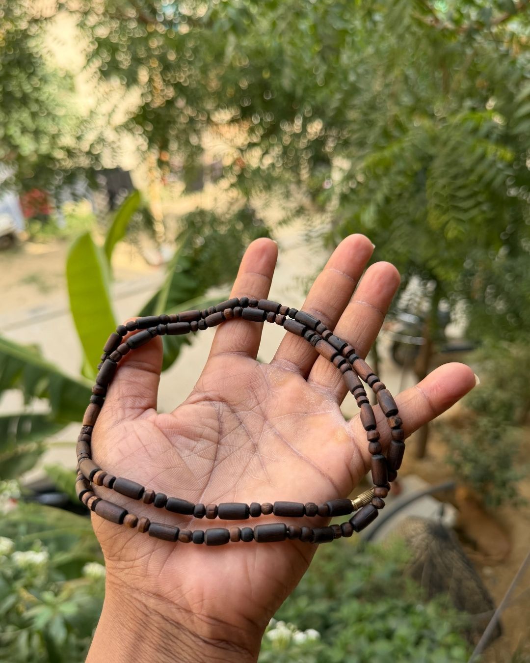 Original 2 Round Dark Brown Tulsi Kanthi Mala for devotees and daily devotional wear