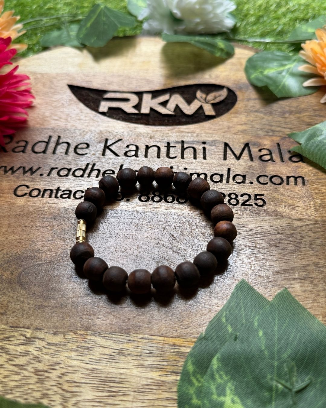 Original Black Tulsi Bracelet Round Beads - Natural black Tulsi bead bracelet for spiritual wear