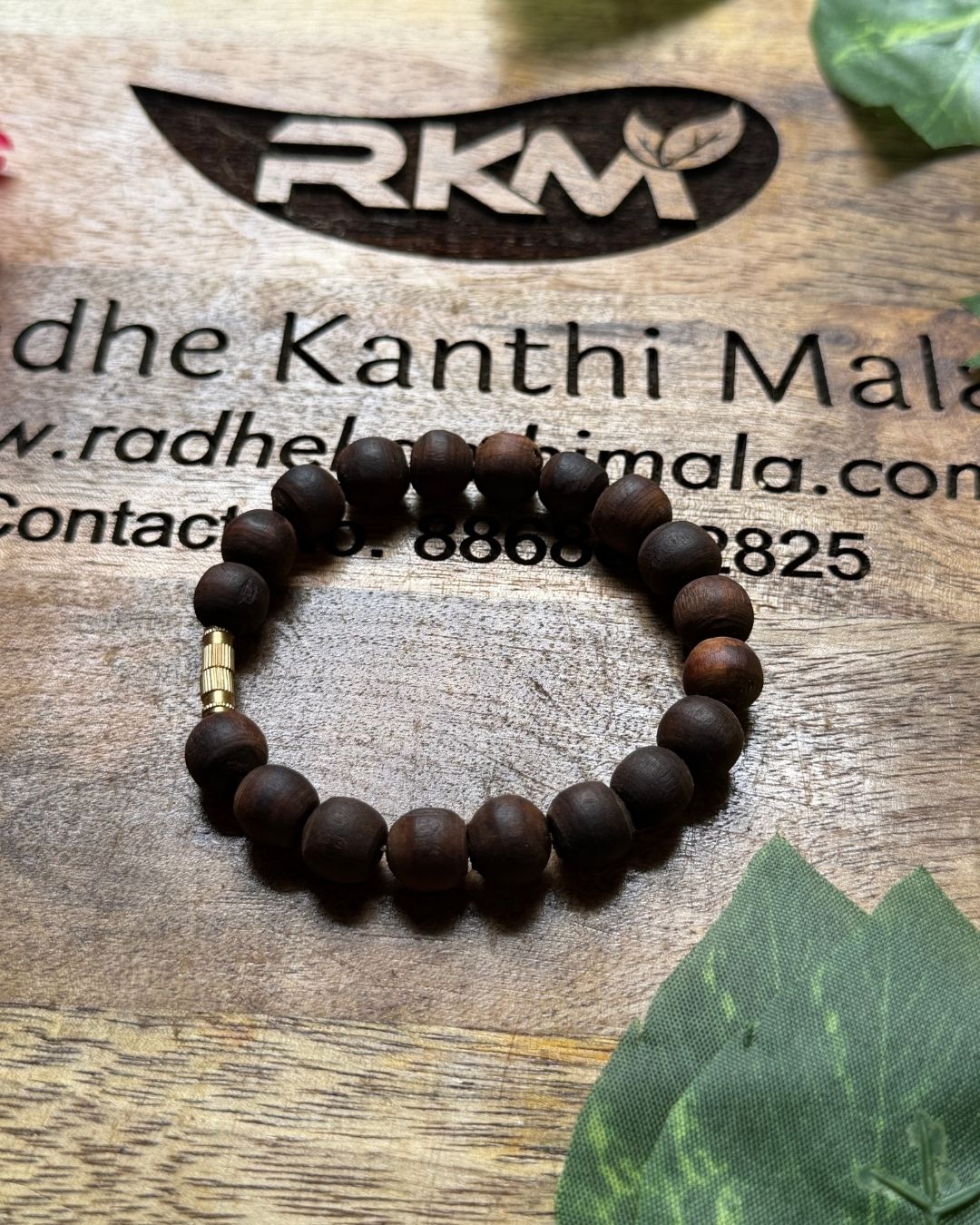 Original Black Tulsi Bracelet Round Beads - Traditional spiritual wrist mala for daily wear