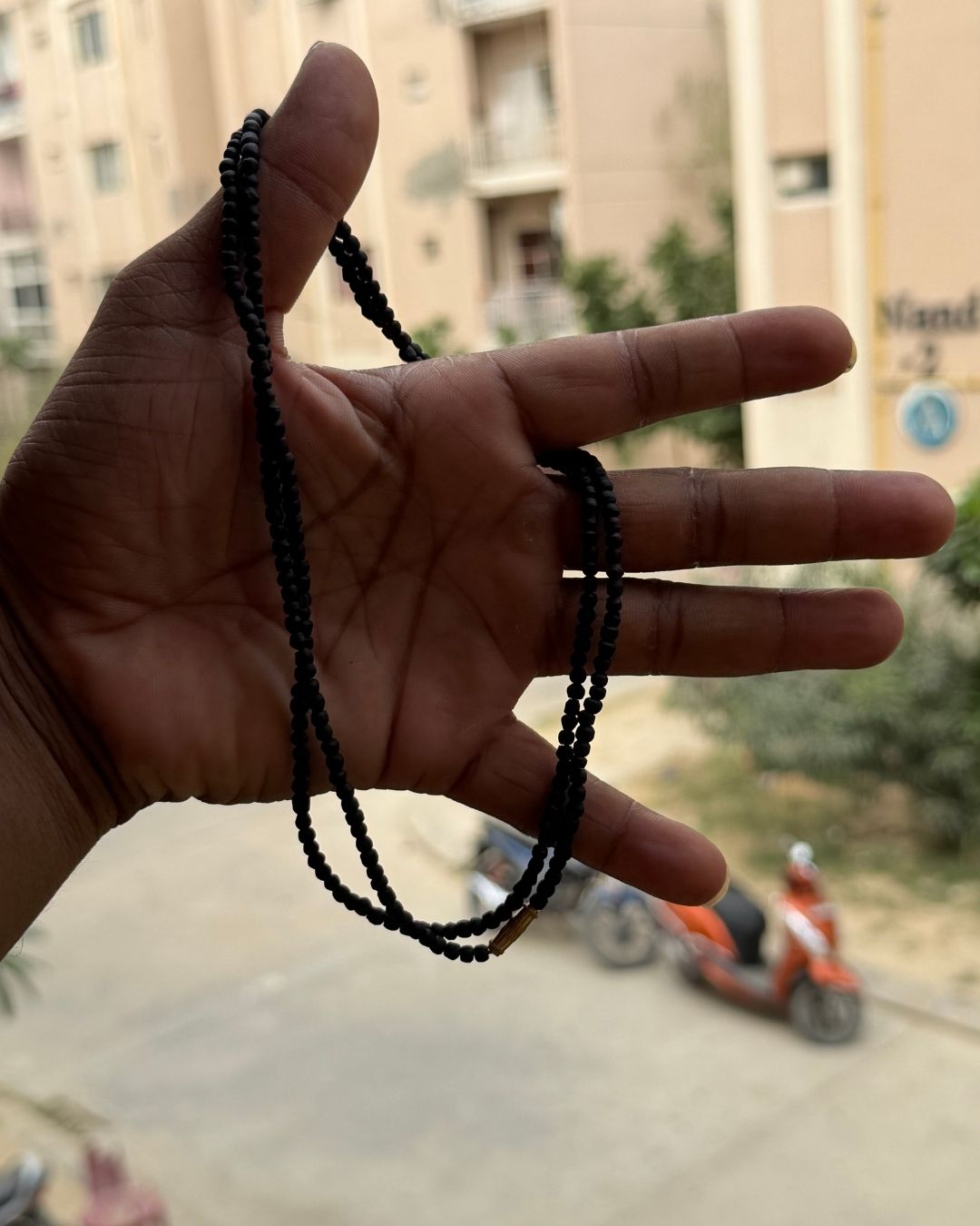 Premium quality Original Black Tulsi Mala 2 Round with smooth natural Tulsi beads