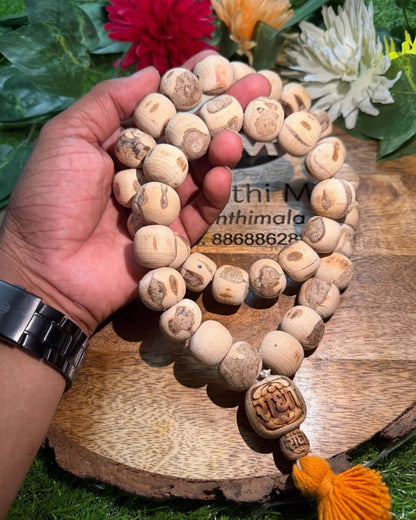 Original Tulsi Japa Mala Round Big Beads 27+1 ( 21 - 25mm ) traditional Tulsi mala for Krishna naam japa chanting and prayer