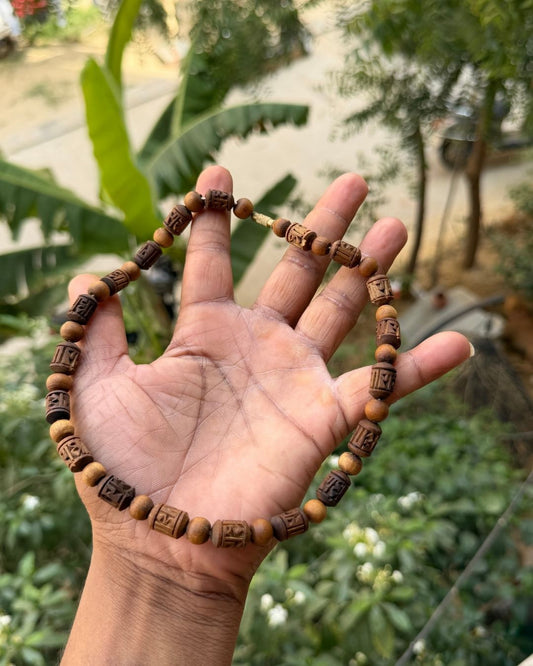 Original Tulsi Kanthi Mala with Brown Radha Name Beads for devotees and spiritual wear