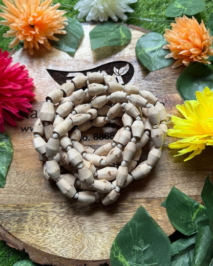 Original Tulsi Mridanga Shaped Japa Mala 108 + 1 Big Beads sacred Vaishnav japa mala for devotional chanting and spiritual meditation