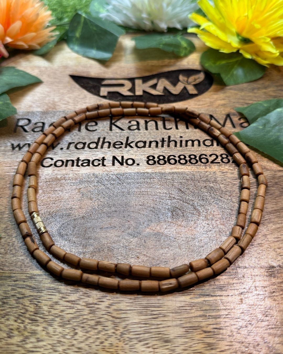 brown chara tulsi mala traditional devotional necklace for spiritual use