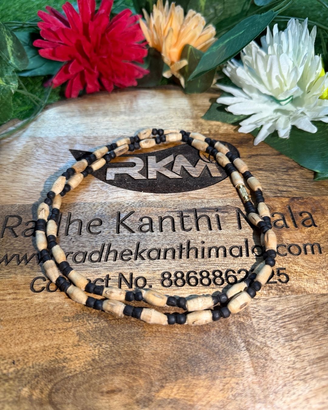 Premium Black Tulsi Mala with Dark Black Round Beads - Pure Tulsi mala for devotees and everyday wear