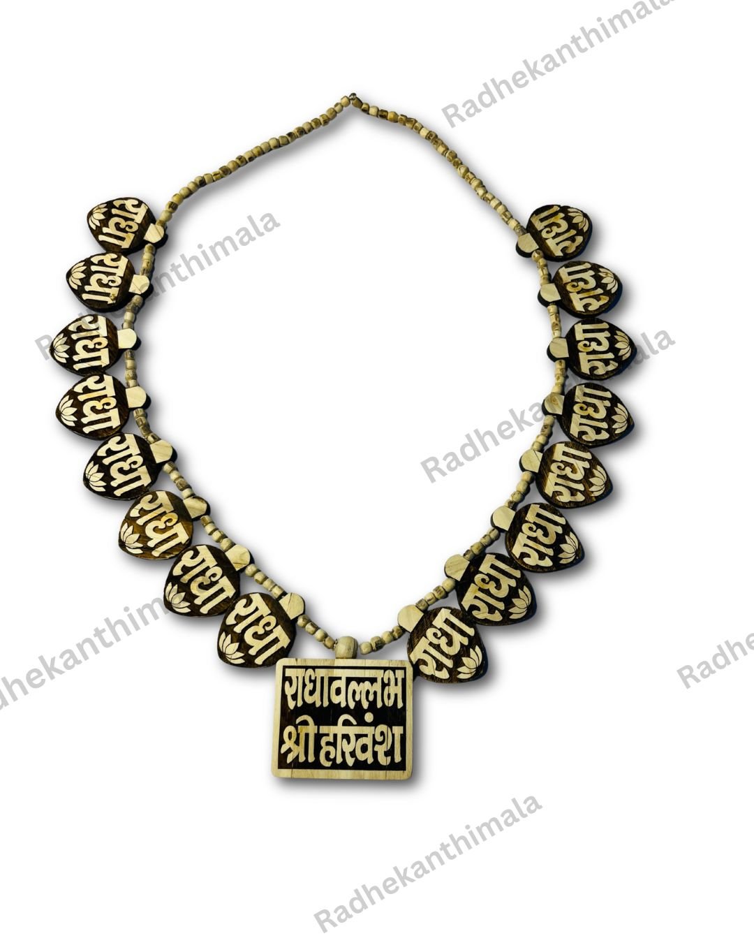 Radha 16 Patte Tulsi Mala worn by devotee