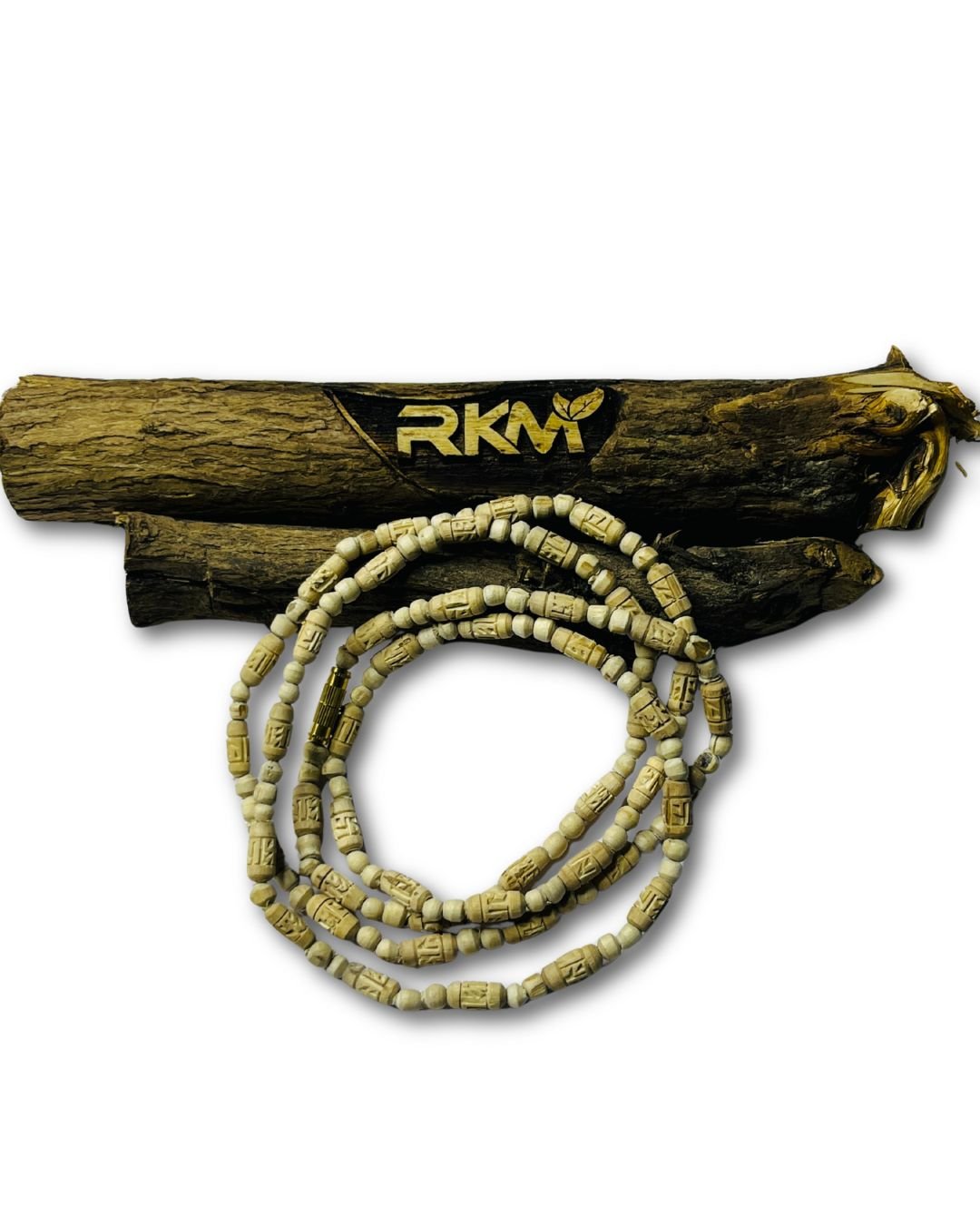 Devotee wearing Radha Dana Tulsi Mala necklace