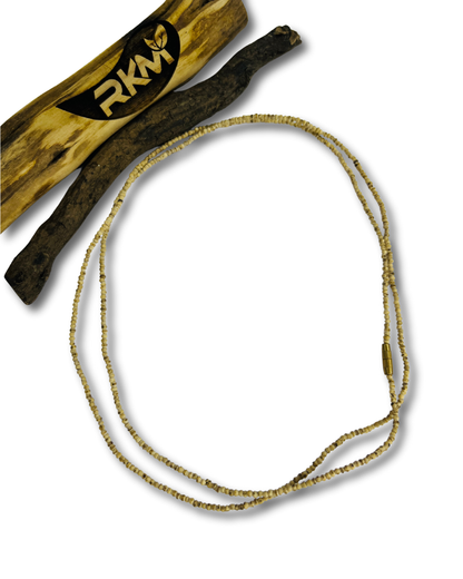 Devotee wearing Small Beads 2 Round Tulsi Mala around neck