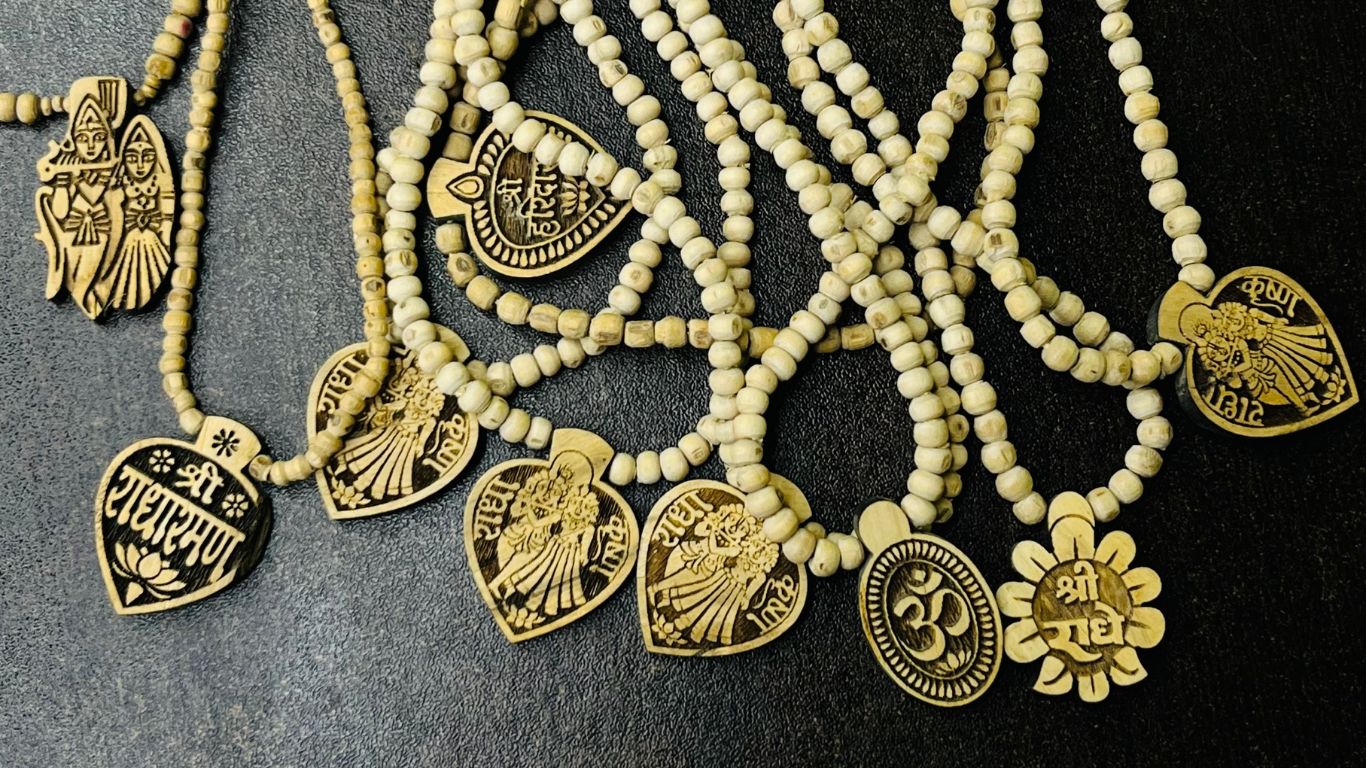 Real Tulsi Mala made from natural Tulsi wood beads, handmade original spiritual mala for daily wear