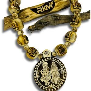 Handcrafted Radha Jugal Tulsi Mala made from original Tulsi wood