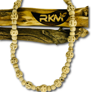 Ram Tulsi Mala with natural Tulsi beads showing authentic texture and finish