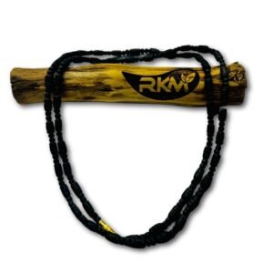 Black Tulsi Mala worn around the neck as traditional kanthi mala