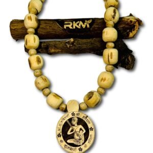 Close up view of Shri Haridas Tulsi Mala natural tulsi beads