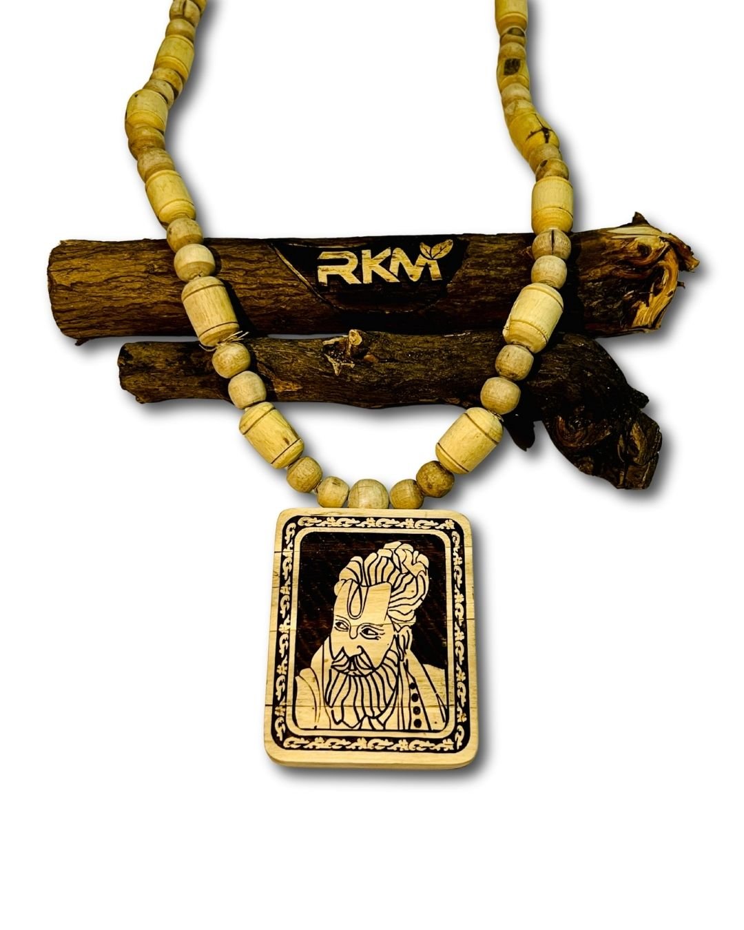 Shri Rajendra Das Maharaj Ji Tulsi Locket Mala Locket Close Up Close up of Shri Rajendra Das Maharaj Ji Tulsi locket on mala