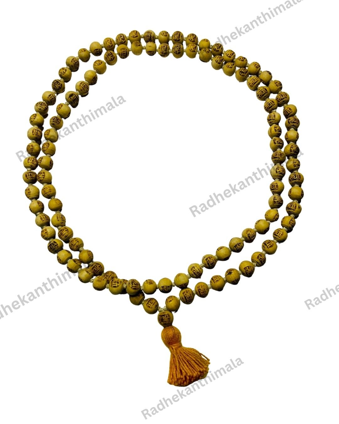 Radha Name Japa Tulsi Mala made from natural tulsi wood for chanting