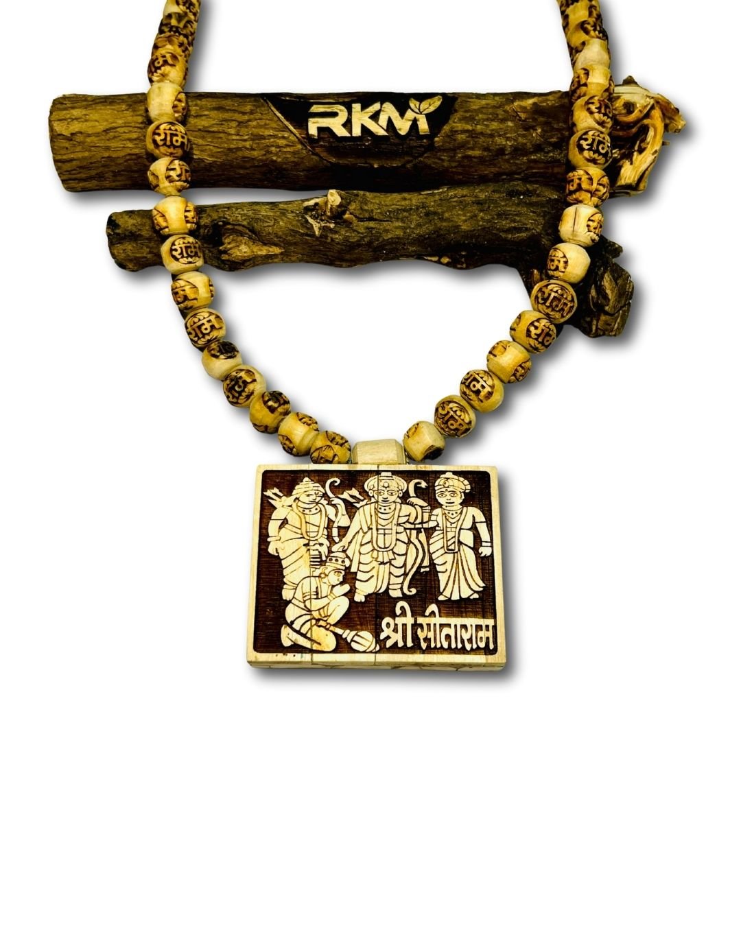 ram-Ram Darbar Tulsi Mala-tulsi-mala-beads-spiritual Ram Darbar Tulsi Mala with sacred beads used for mantra chanting and Hindu spiritual practice