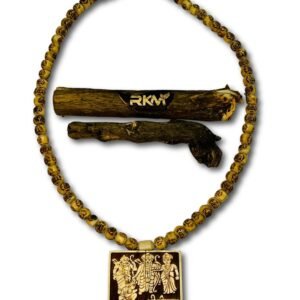 Handcrafted Ram Darbar Tulsi Mala made with sacred Tulsi wood beads