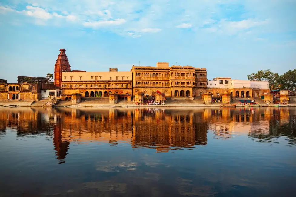 Keshi Ghat Vrindavan temple view near the Yamuna River